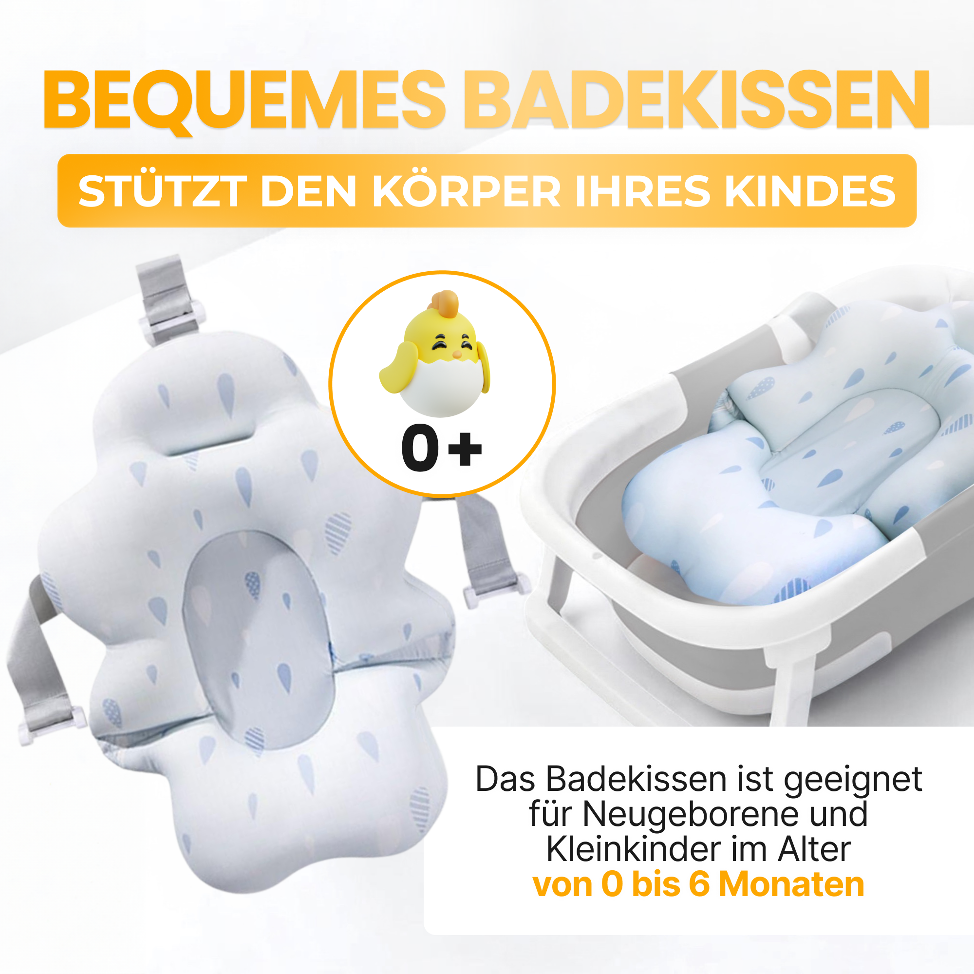 Baby-Badewanne mit Thermometer