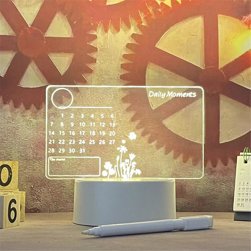 Kreatives LED-Nachtlicht mit USB-Nachrichtenboard