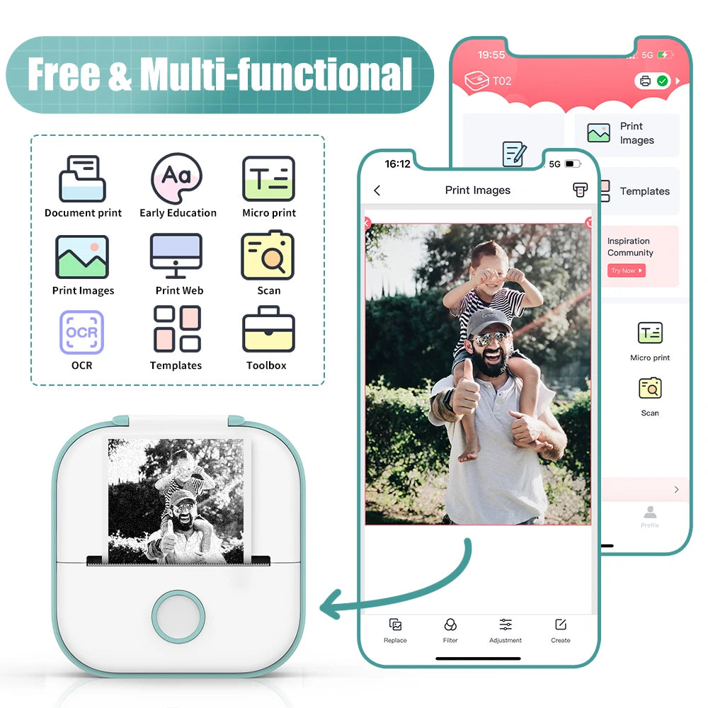 Tragbarer Mini-Taschen-Drucker