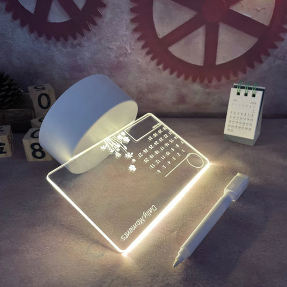 Kreatives LED-Nachtlicht mit USB-Nachrichtenboard