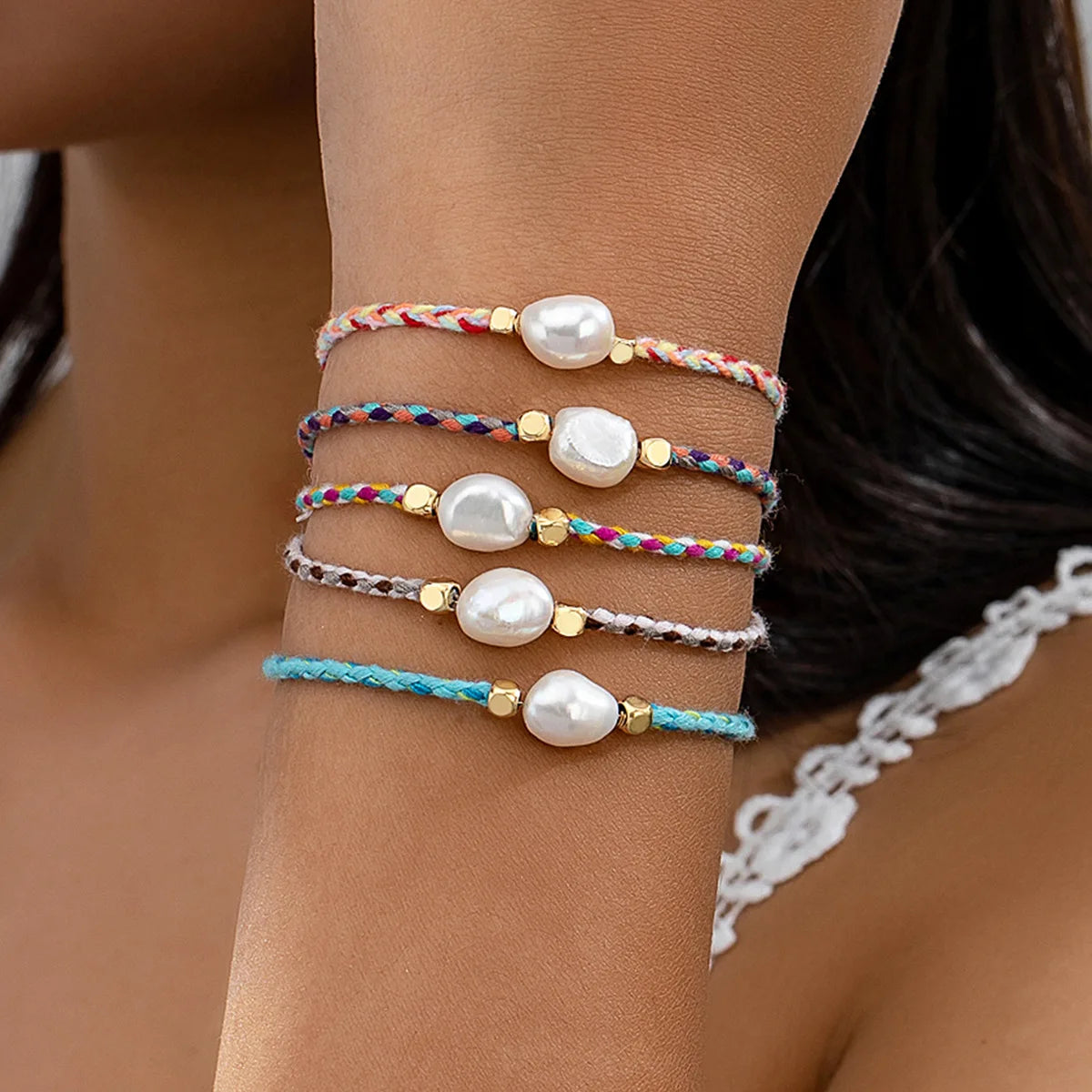 Perlenketten-Charm-Armband